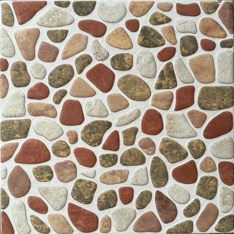 Carrelage mosaïque galets multicolores 30x30 – 4802