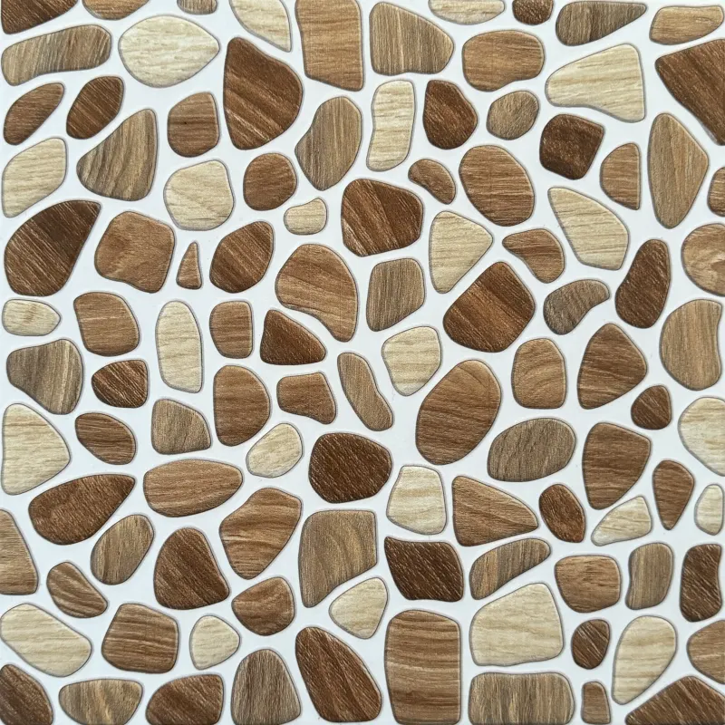 Carrelage mosaïque galets bois beige 30x30 – 4813