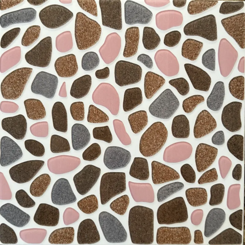 Carrelage mosaïque galets rosés et gris 30x30 – 4821