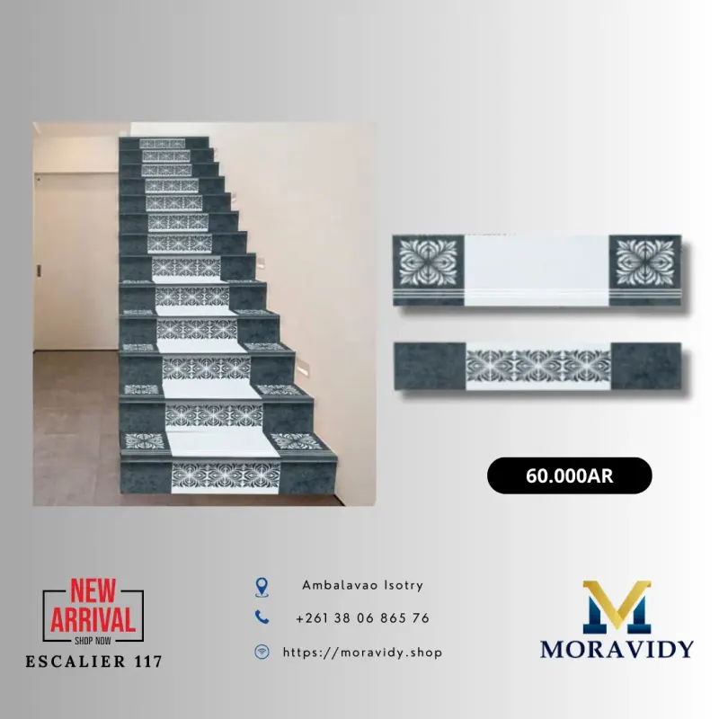 Marche d'escalier anthracite à damassé – 117
