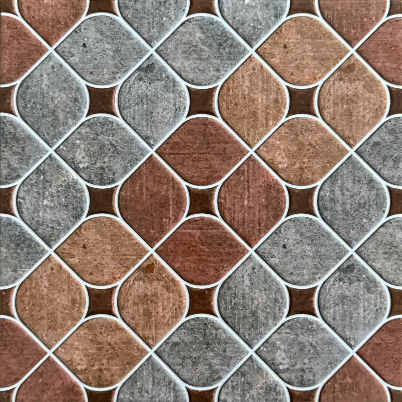Carrelage décor géométrique gris et brun 30x30 – 10026