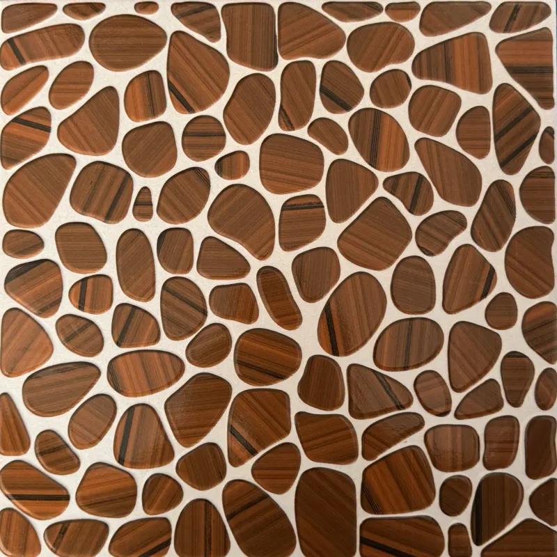 Carrelage mosaïque galets bois 30x30 – 2004
