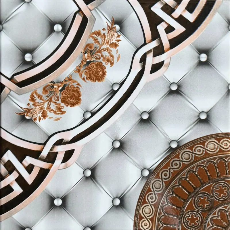 Carrelage décor capitonné baroque doré 30x30 – F-259
