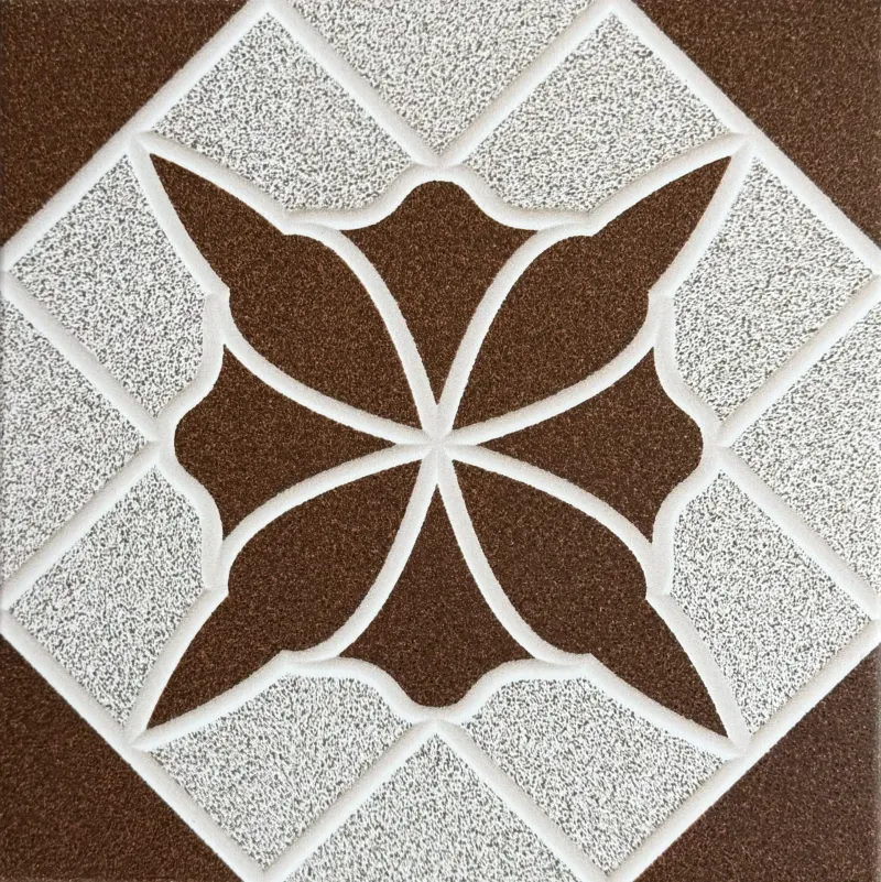 Carrelage décor floral chocolat 30x30 – P-1012
