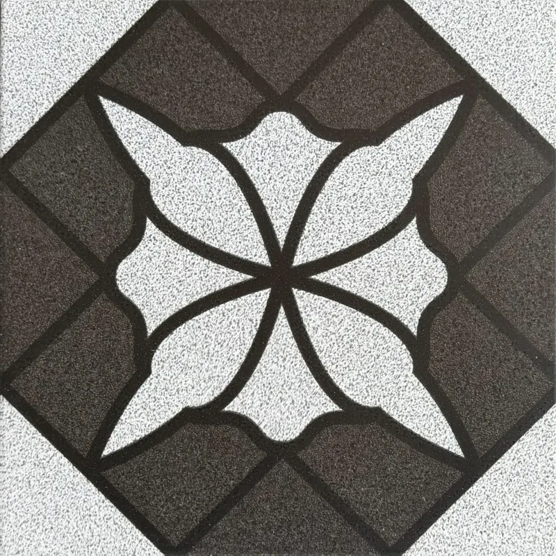 Carrelage décor floral brun et blanc 30x30 – P-1009