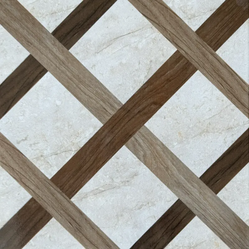 Carrelage entrelacs bois et marbre 30x30 – F-125