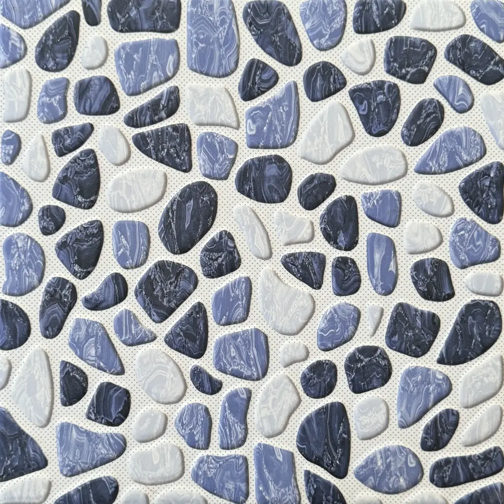 Carrelage mosaïque galets bleu 30x30 – 4811