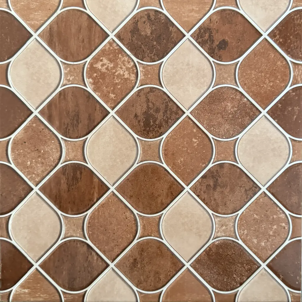 Carrelage décor géométrique brun et beige 30x30 – 6001