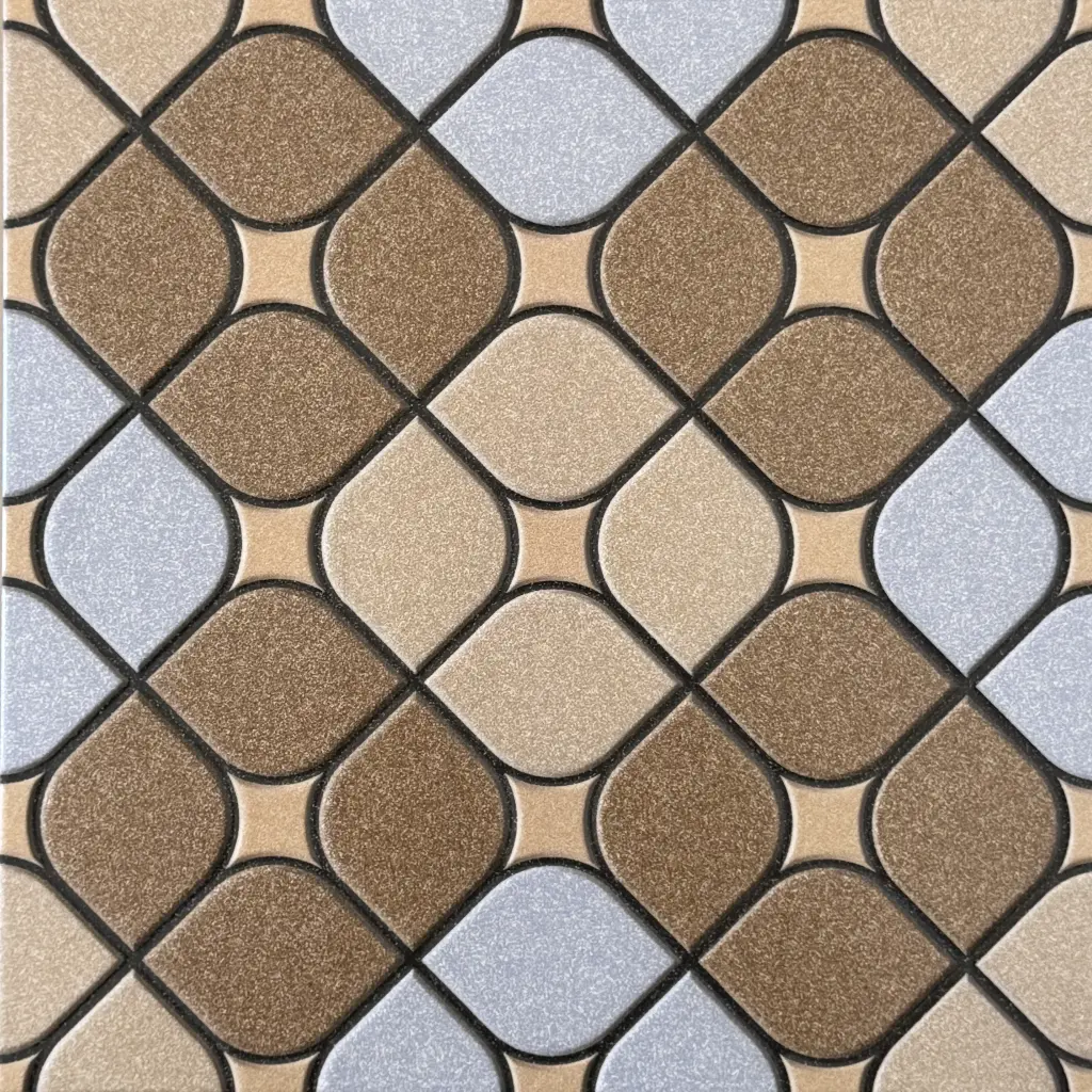 Carrelage décor géométrique beige et gris 30x30 – 6003