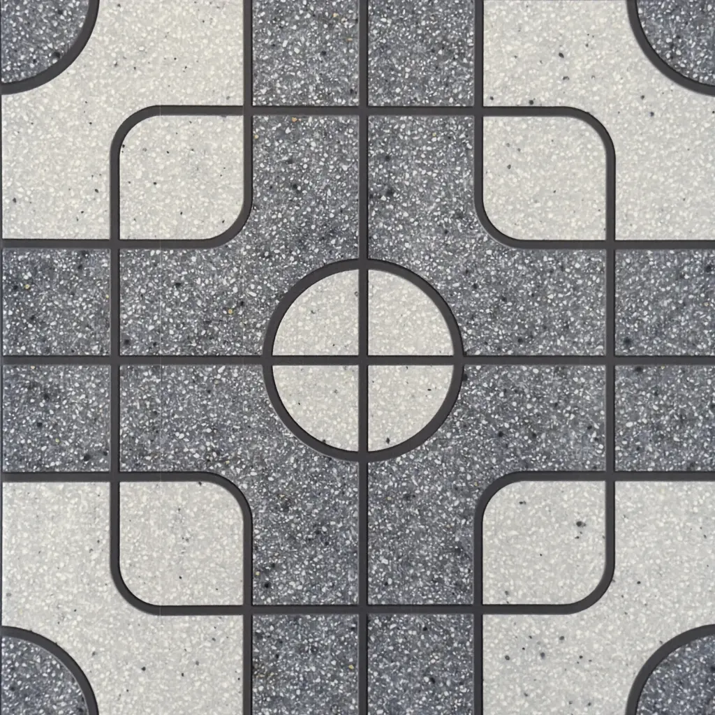 Carrelage décor géométrique granité gris 30x30 – 613