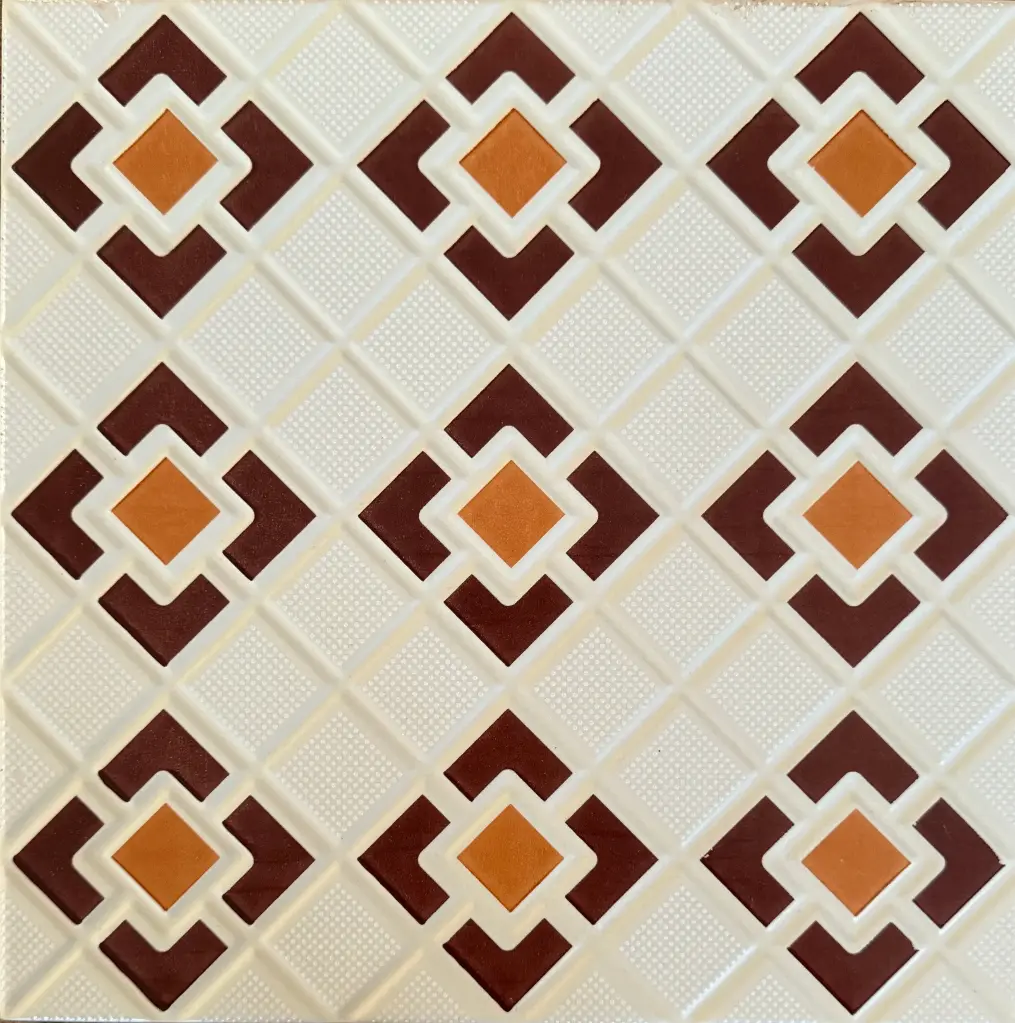 Carrelage décor géométrique losange terracotta 30x30 – CHECKER 102