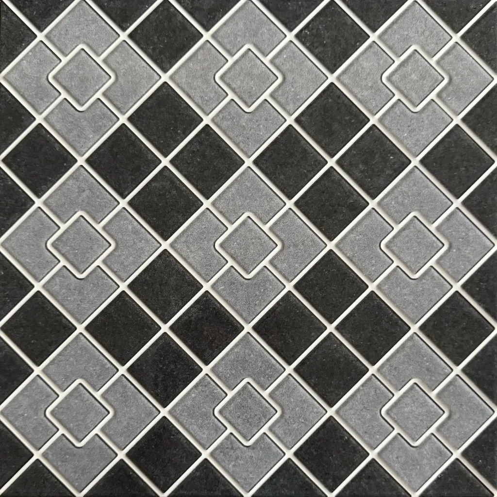 Carrelage décor géométrique noir et gris 30x30 – LCS-09 (80011)
