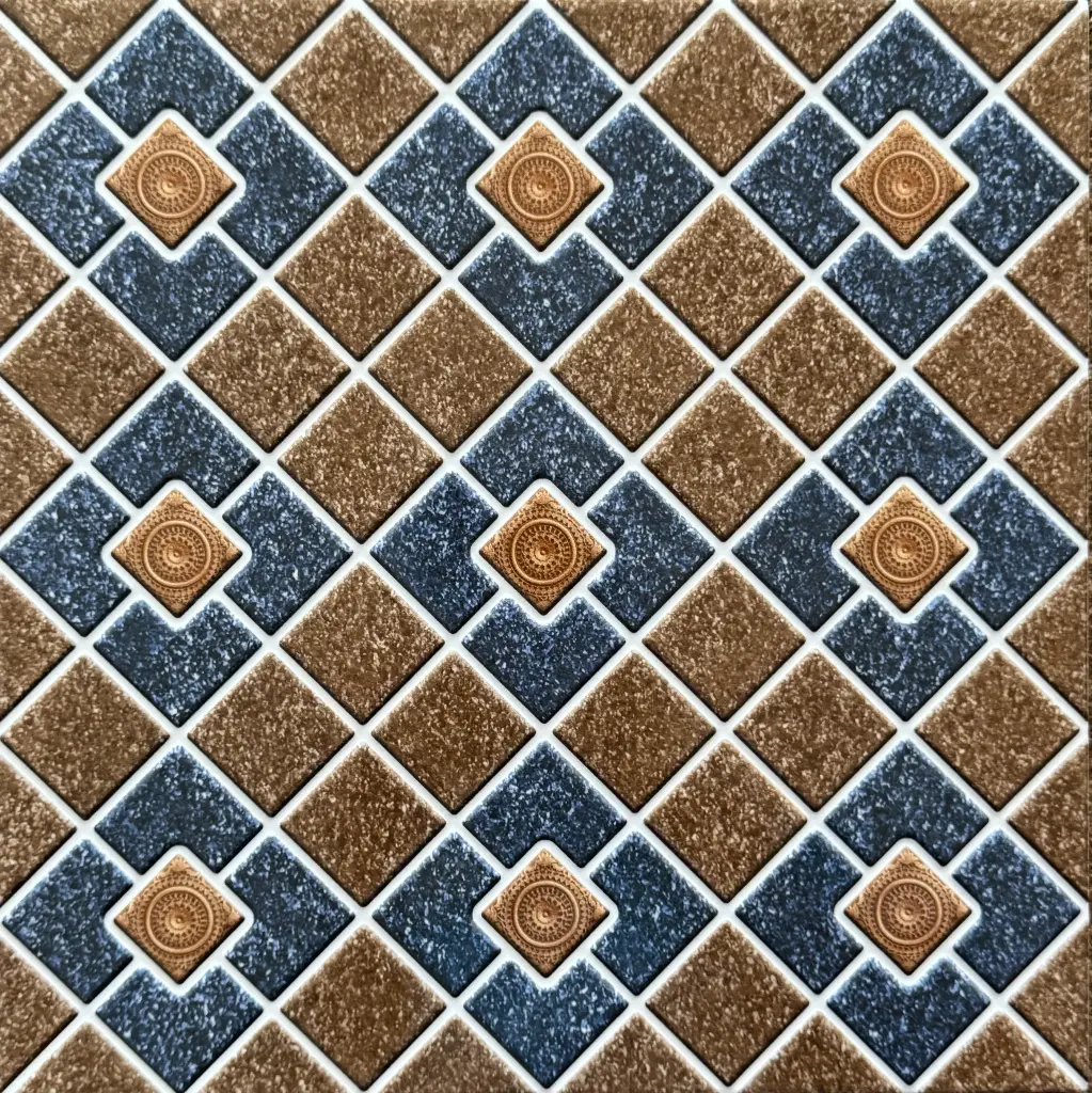 Carrelage décor mosaïque cuivre et bleu 30x30 – LCS-11 80013