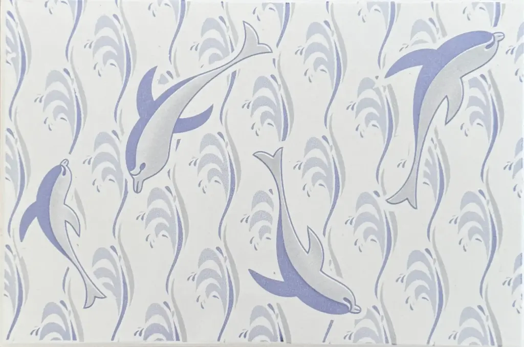 Carrelage mural décor dauphins bleu 20x30 – 1008