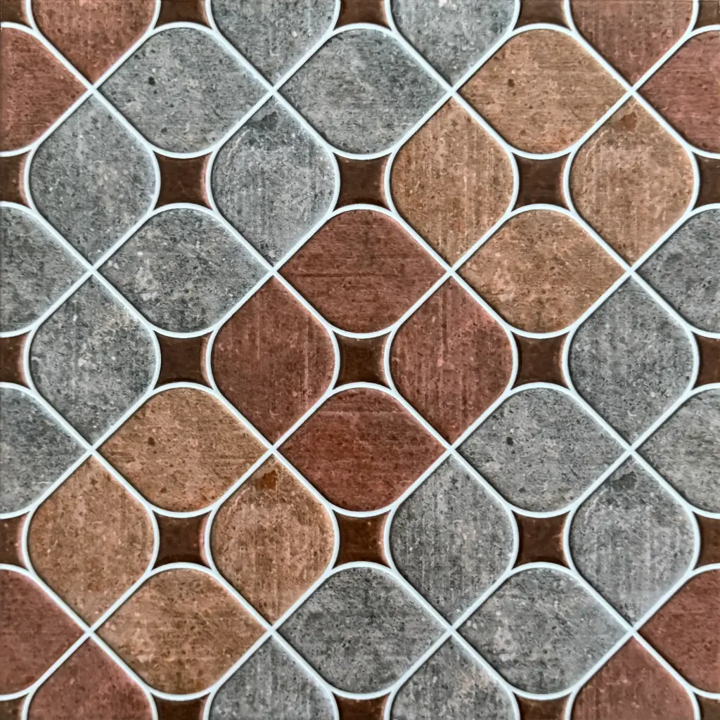 Carrelage décor géométrique gris et brun 30x30 – 10026