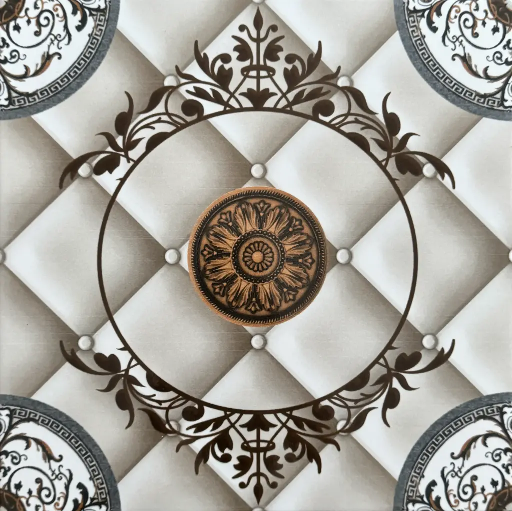 Carrelage décor baroque médaillon 30x30 – 10231