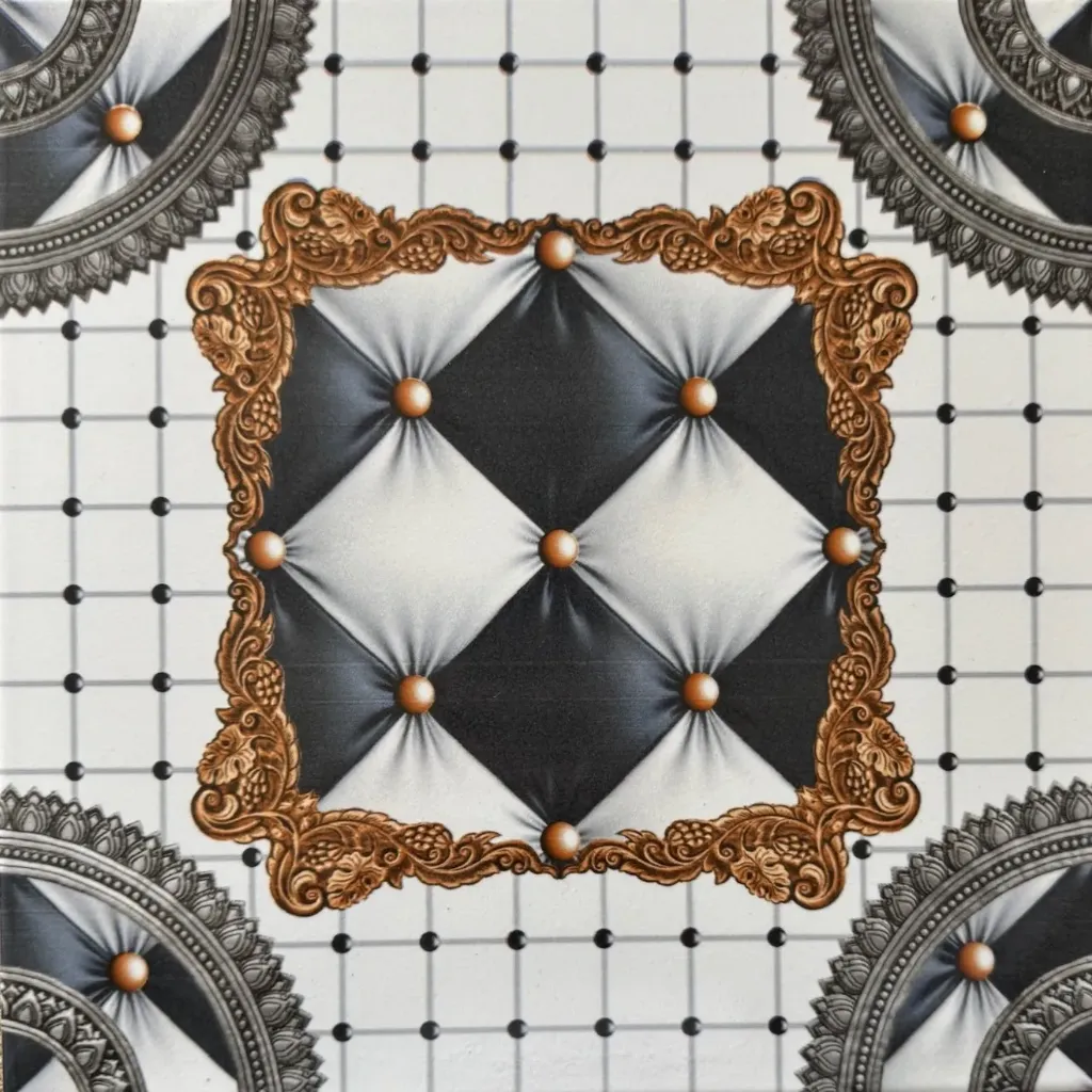 Carrelage décor capitonné médaillon 30x30 – F-438