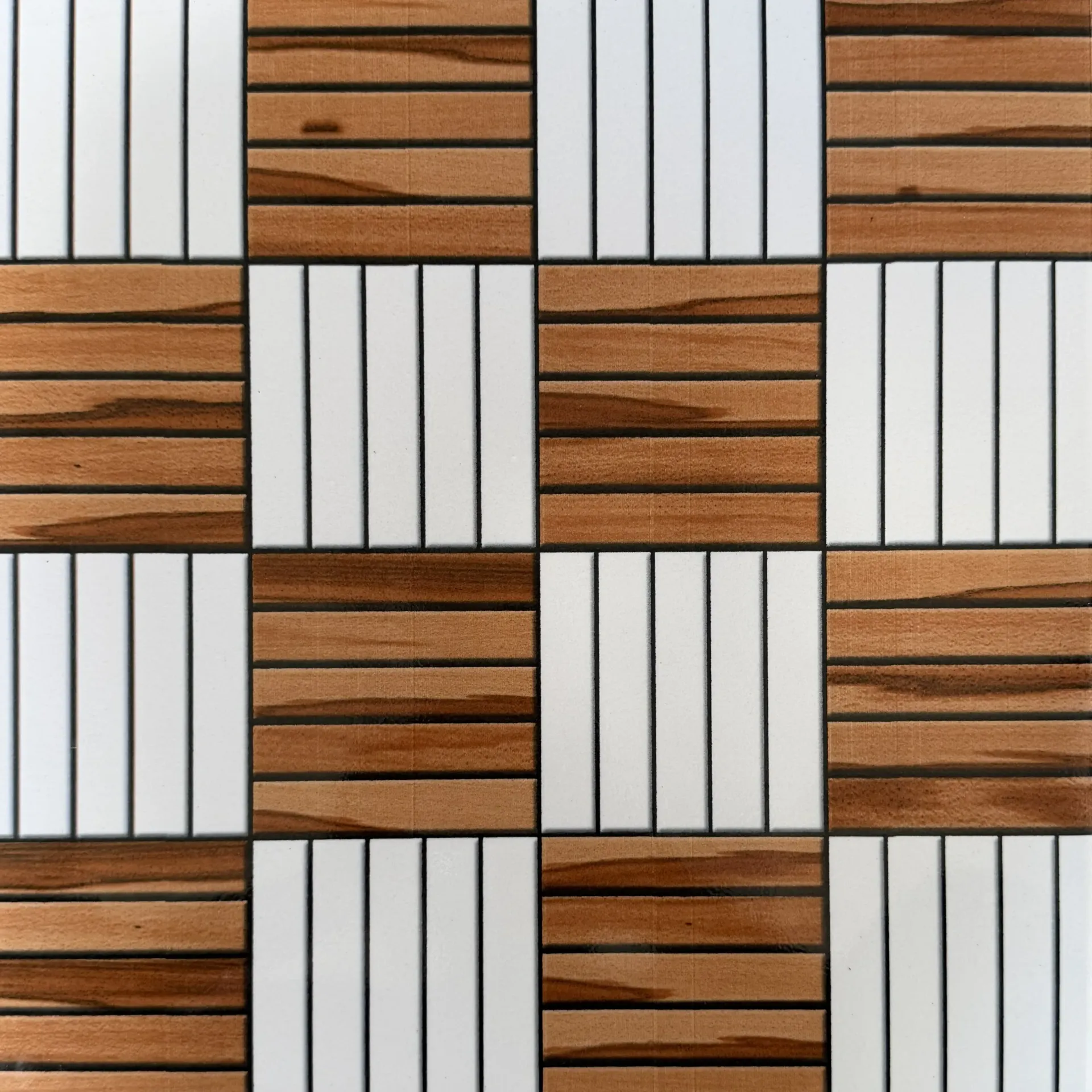 Carrelage mosaïque bois damier 30x30 – F-234