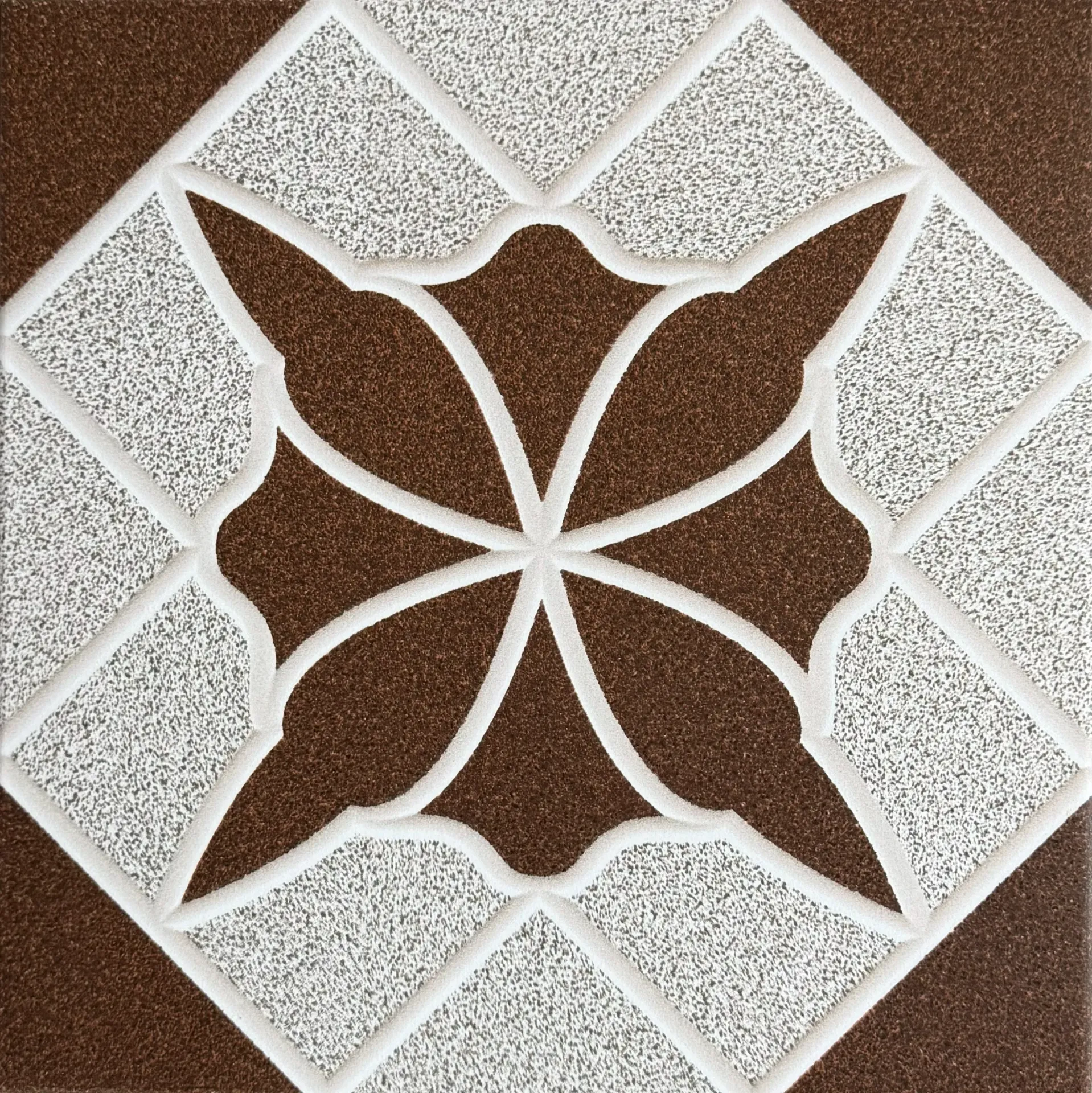 Carrelage décor floral chocolat 30x30 – P-1012