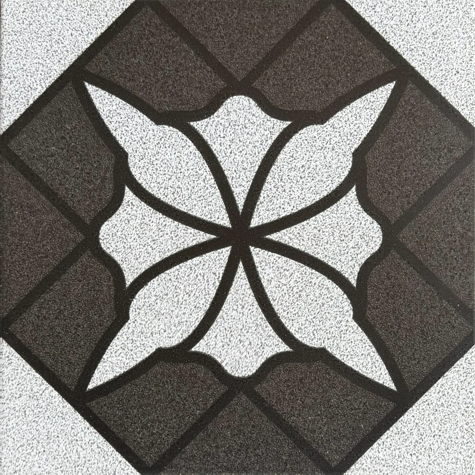 Carrelage décor floral brun et blanc 30x30 – P-1009